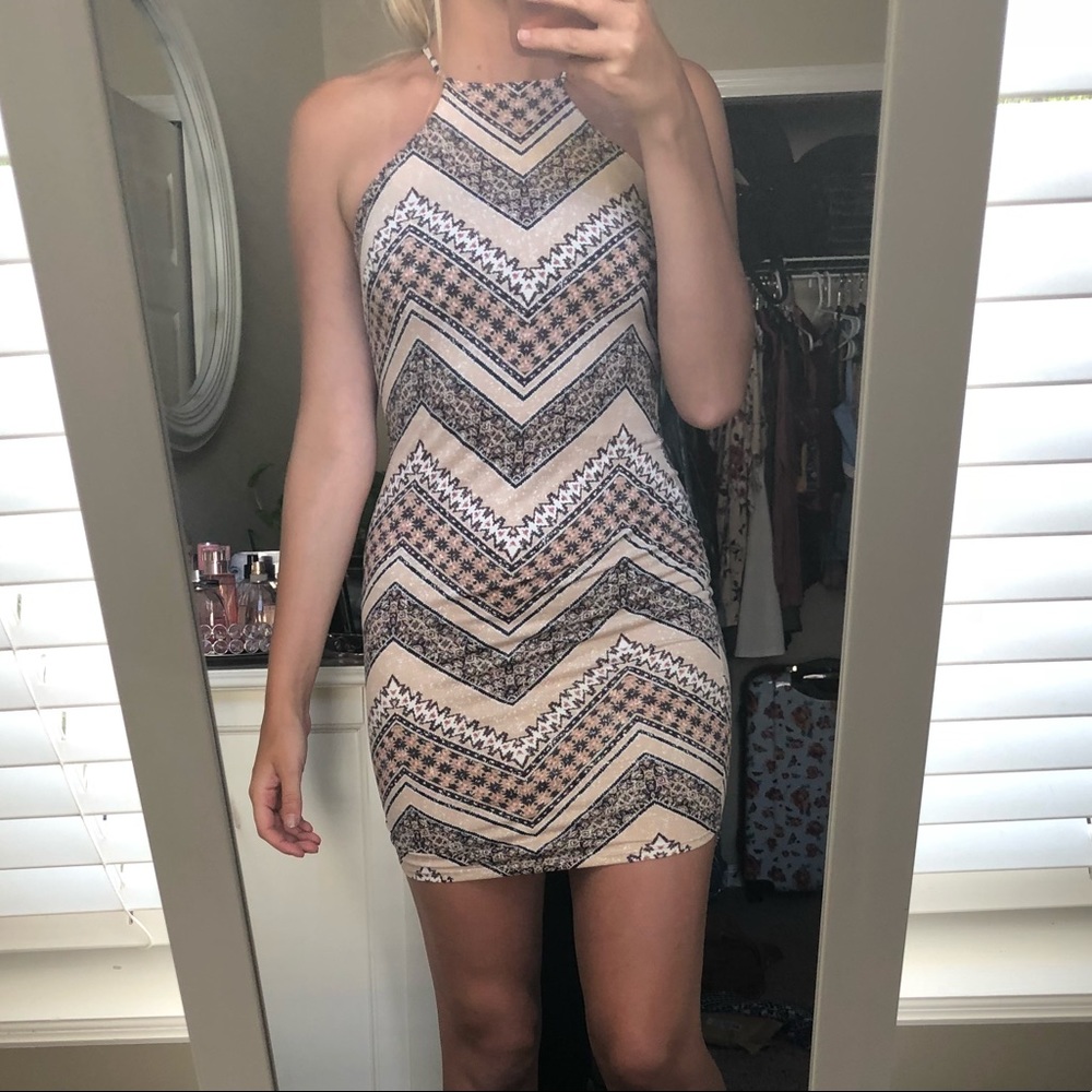 Nude Dress with Pattern